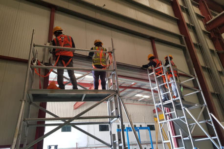 Industrial door installation